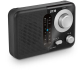 Radio personal portátil AM FM con excelente recepción, funciona con 2 pilas  AAA con auriculares estéreo, pantalla LCD grande, radio reloj despertador  digital