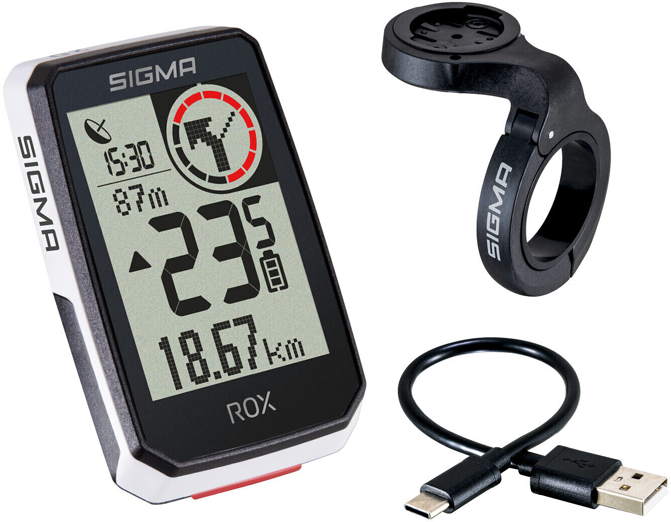 Sigma ROX 2.0 GPS Top Mount Set white