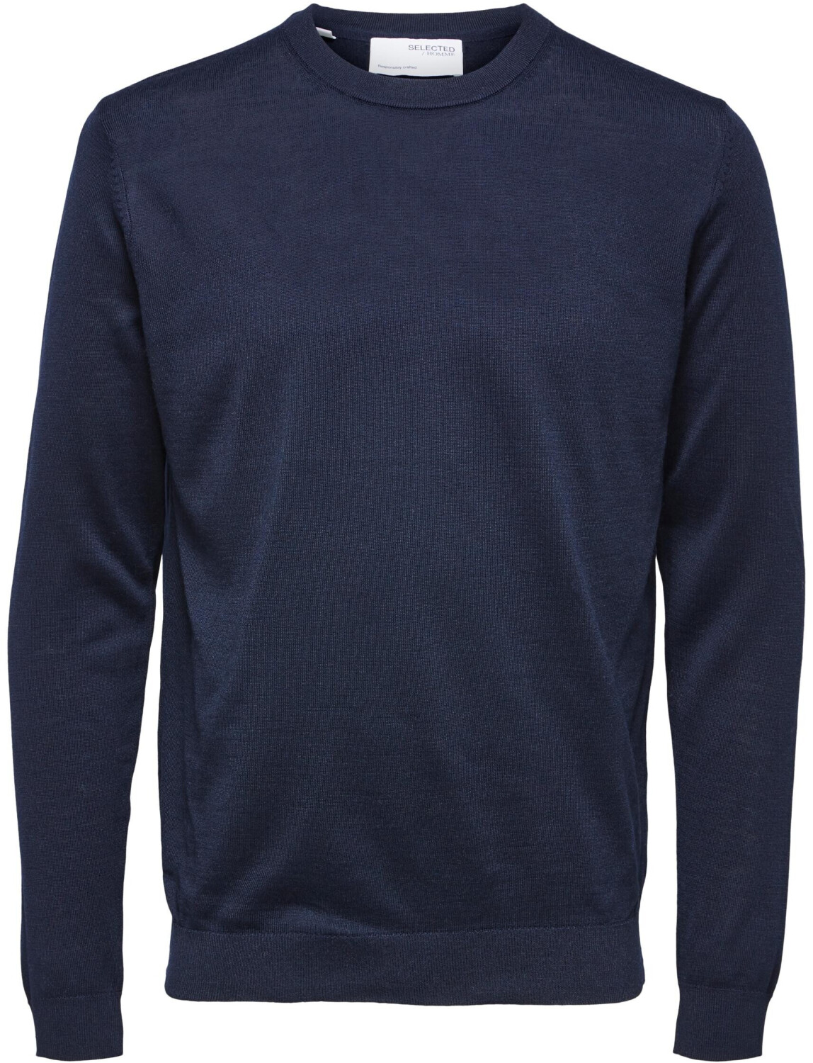 Selected Slhtown Merino Coolmax Knit Crew B (16079772) navy blazer 