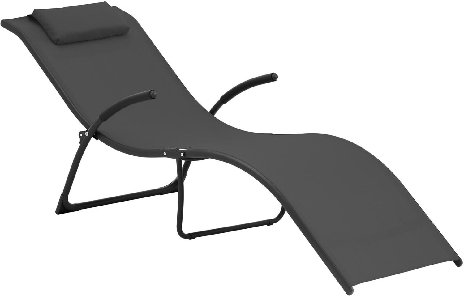 Uniprodo Sun lounger 168x56x67cm black