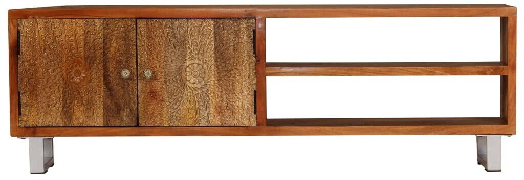 vidaXL Meuble TV en bois avec portes sculptées