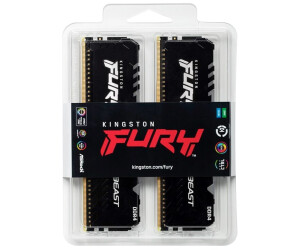 Kingston FURY Beast RGB 32GB 2x16GB 3733MHz DDR4 CL19 Desktop Speicher Kit mit 2 KF437C19BB1AK2/32 
