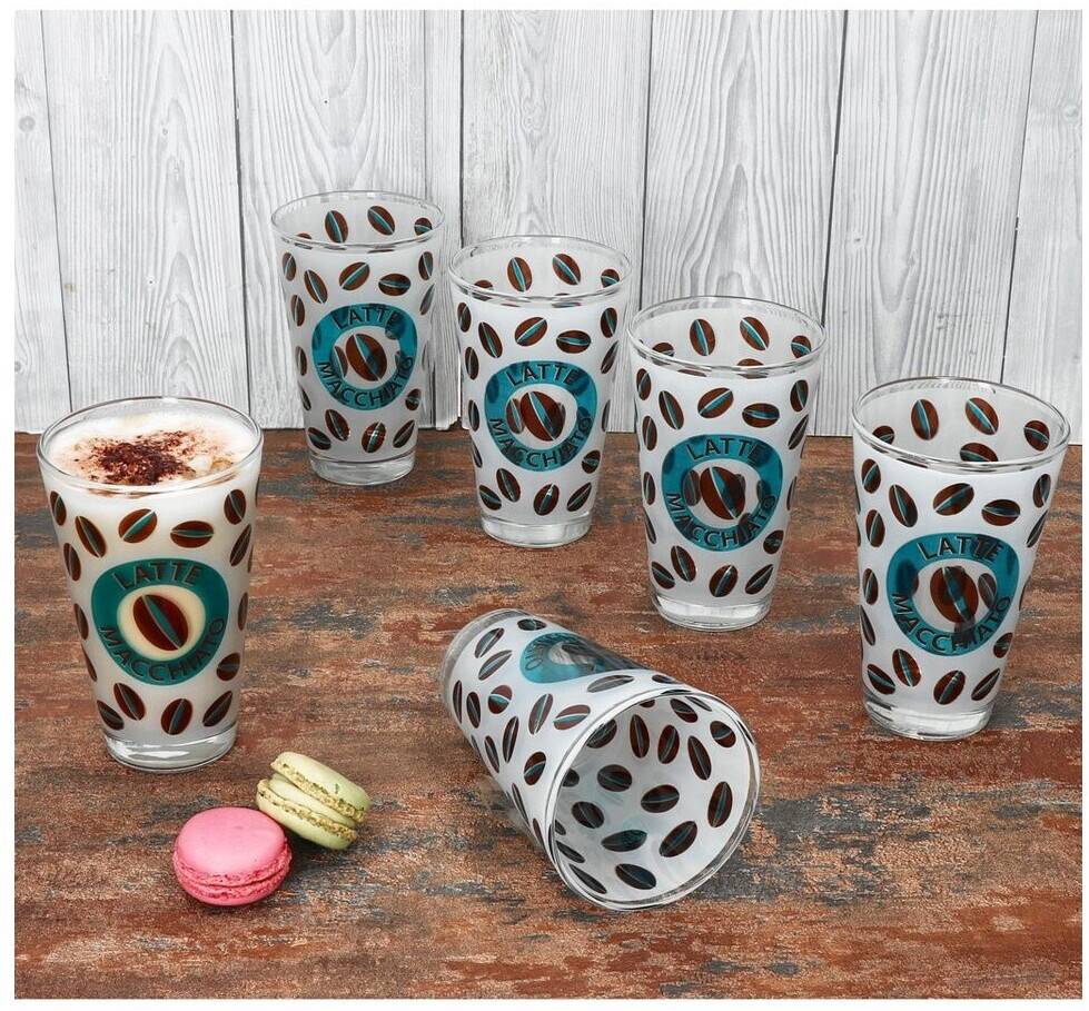 MamboCat MamboCat Set of 6 Cremona Latte Macchiato glasses 240ml blue coffee cocoa - alternate view