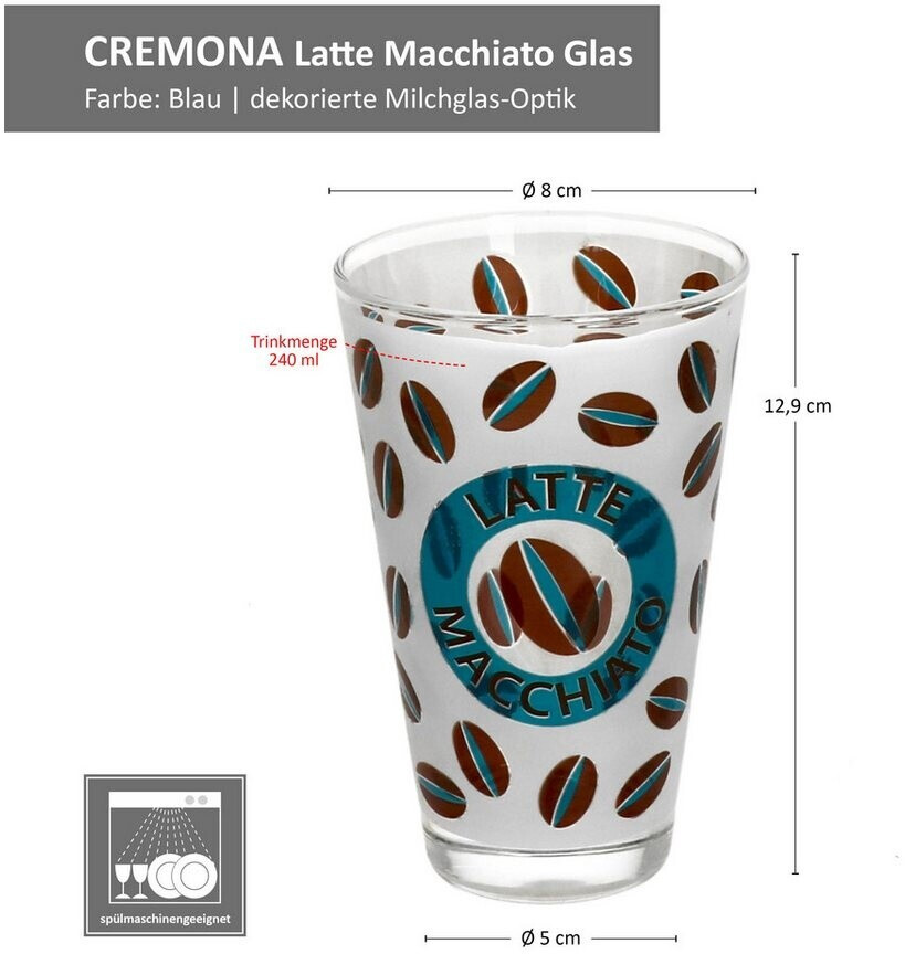 MamboCat MamboCat Set of 6 Cremona Latte Macchiato glasses 240ml blue coffee cocoa - view 6