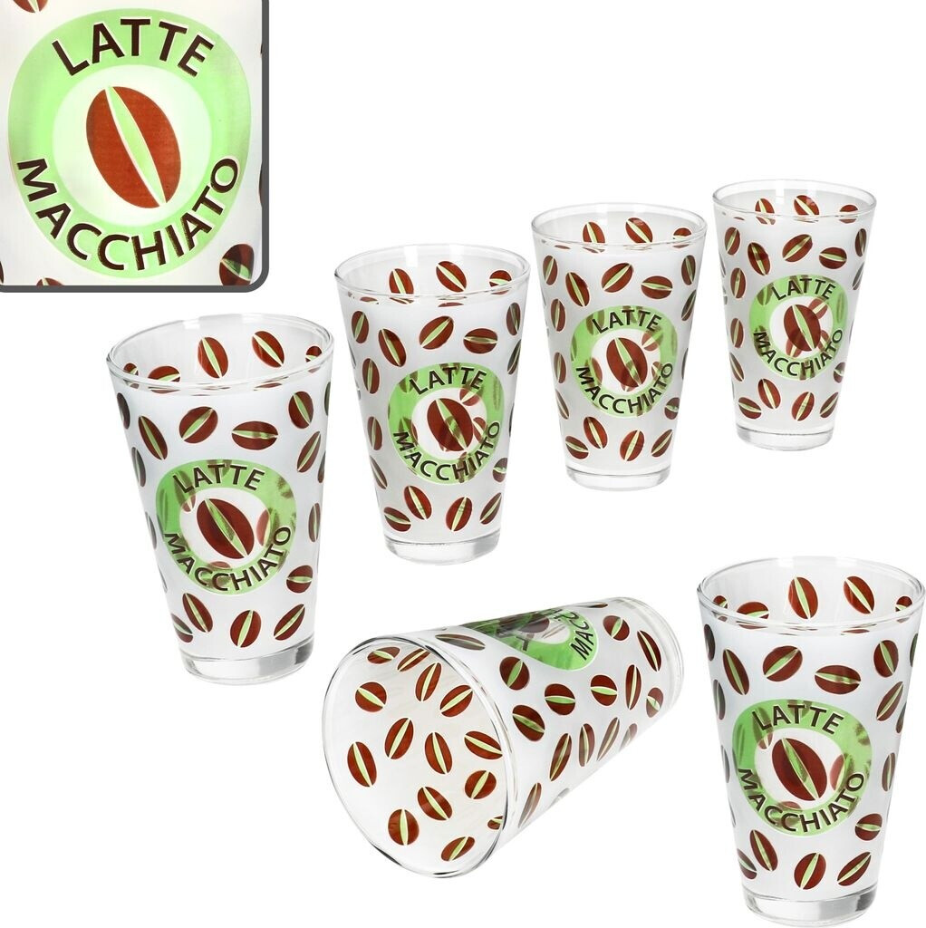 MamboCat MamboCat Set of 6 Cremona Latte Macchiato glasses 240ml green coffee cocoa - side view