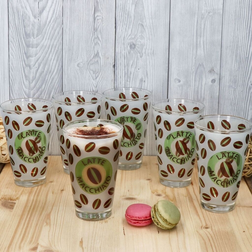 MamboCat MamboCat Set of 6 Cremona Latte Macchiato glasses 240ml green coffee cocoa - back view