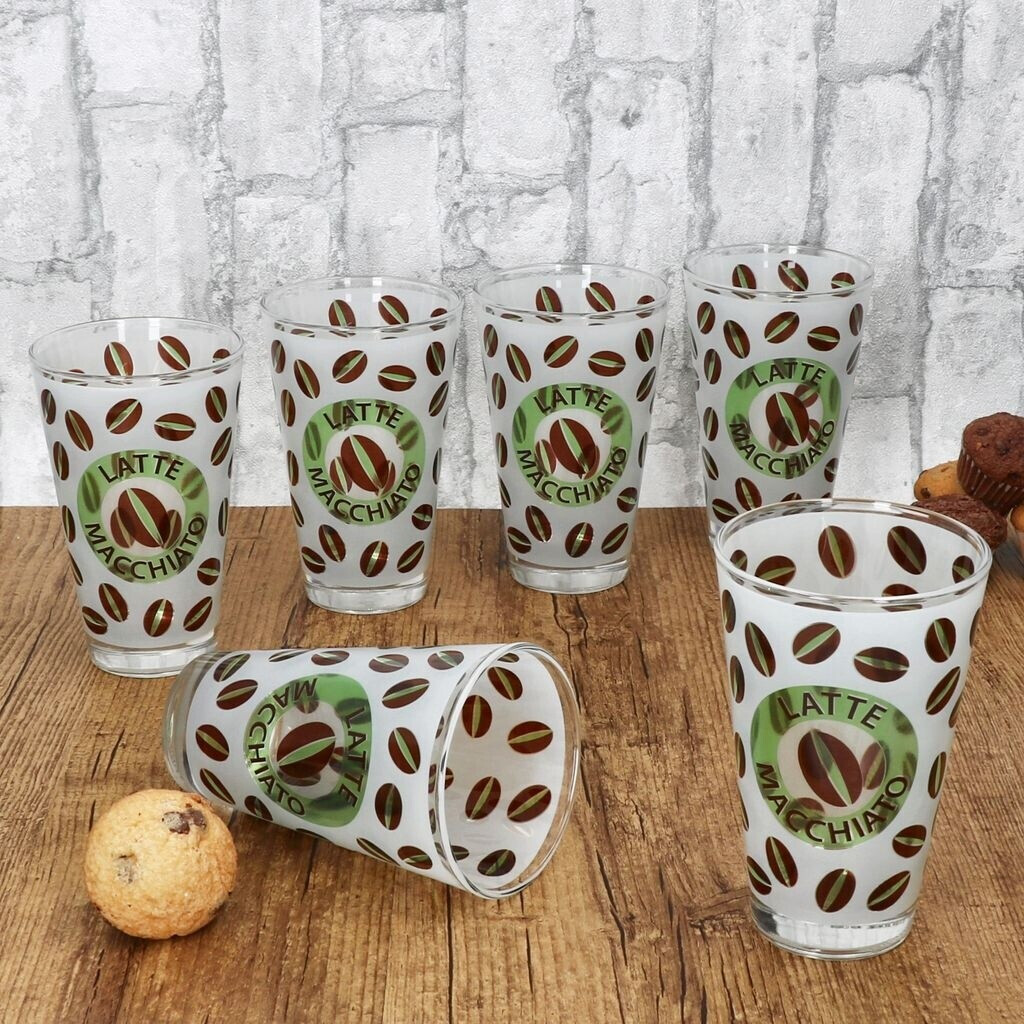 MamboCat MamboCat Set of 6 Cremona Latte Macchiato glasses 240ml green coffee cocoa - alternate view