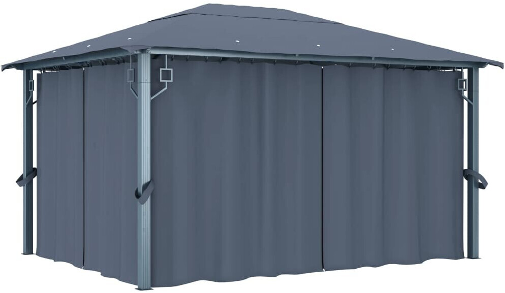 vidaXL Pavilion with Curtains 400 x 300 cm Anthracite