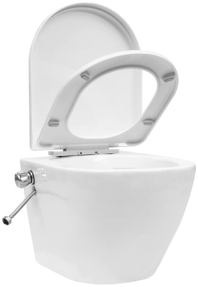 vidaXL all Hung Rimless Toilet with Bidet Function Ceramic White (145781)