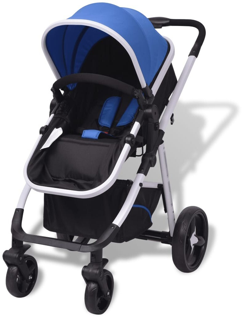 vidaXL 3 in 1 Baby Buggy blue and black