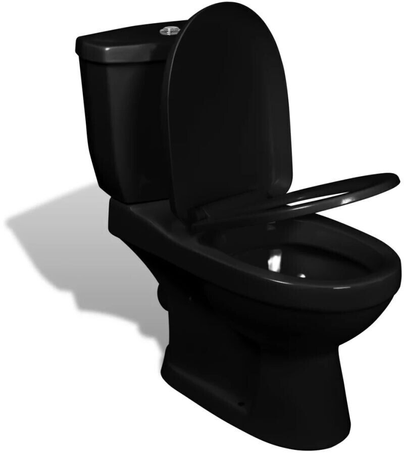 vidaXL Toilet With Cistern Black (240550)