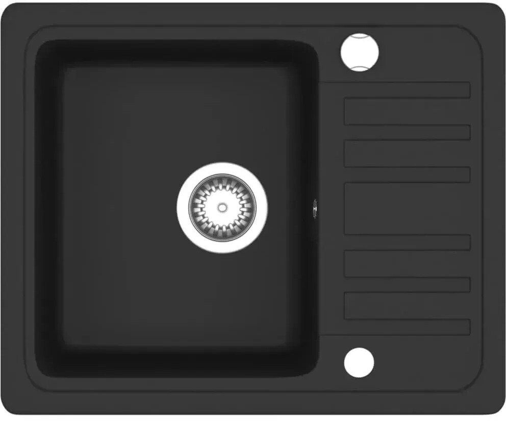 vidaXL Granite Kitchen Sink Single Basin