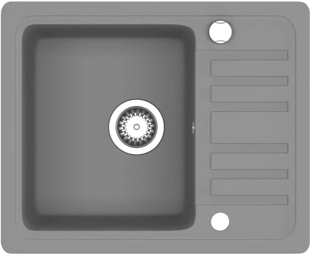 vidaXL Granite Kitchen Sink Single Basin Grey (142953)