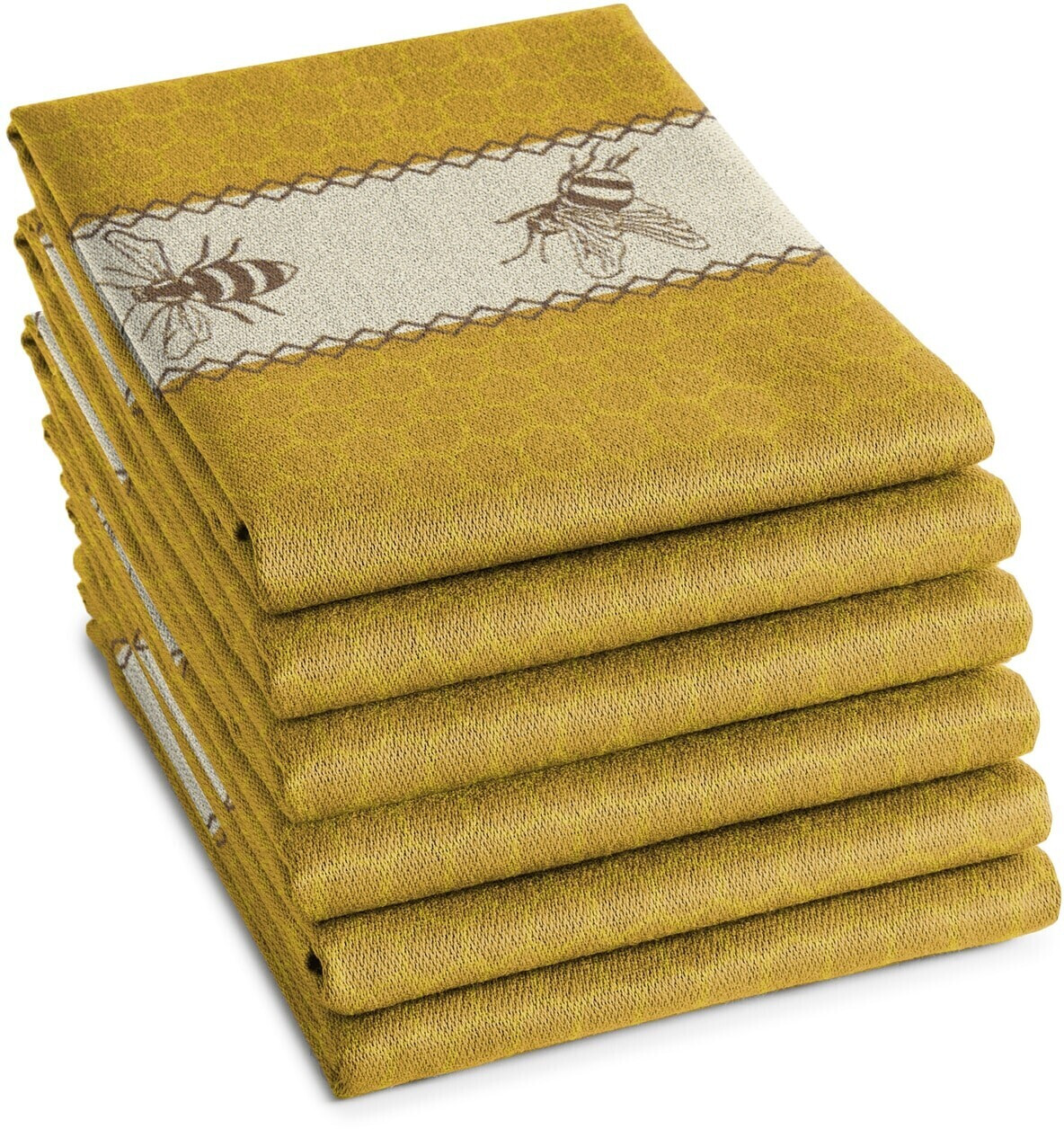 Damai DDDDD tea towel bees set 6 pcs. yellow
