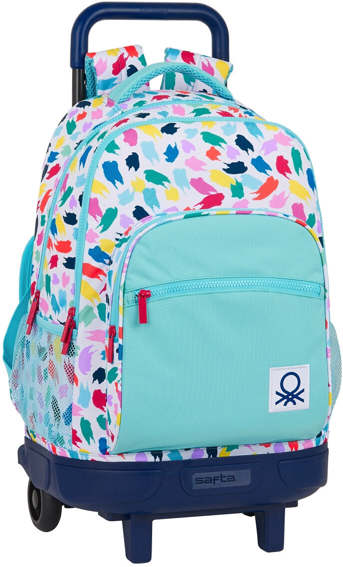 Safta Benetton Brochitas Backpack #758 with Trolley #905 (45 cm)