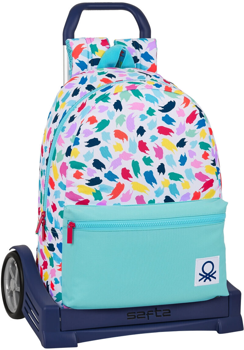 Safta Benetton Brochitas Backpack #758 with Trolley #905 (43 cm)