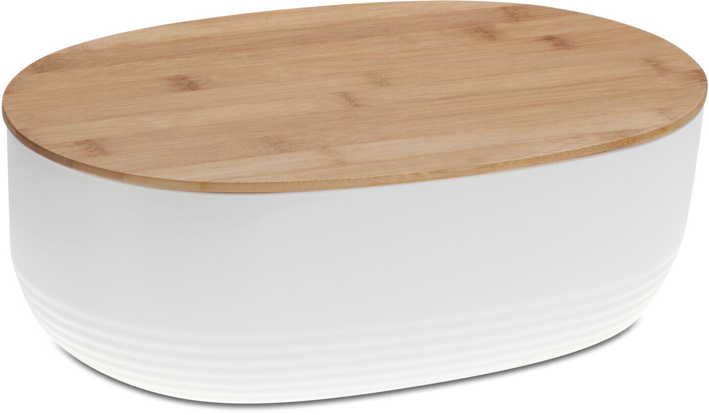 Kela Bread Box with Wooden Lid Cutting Board White