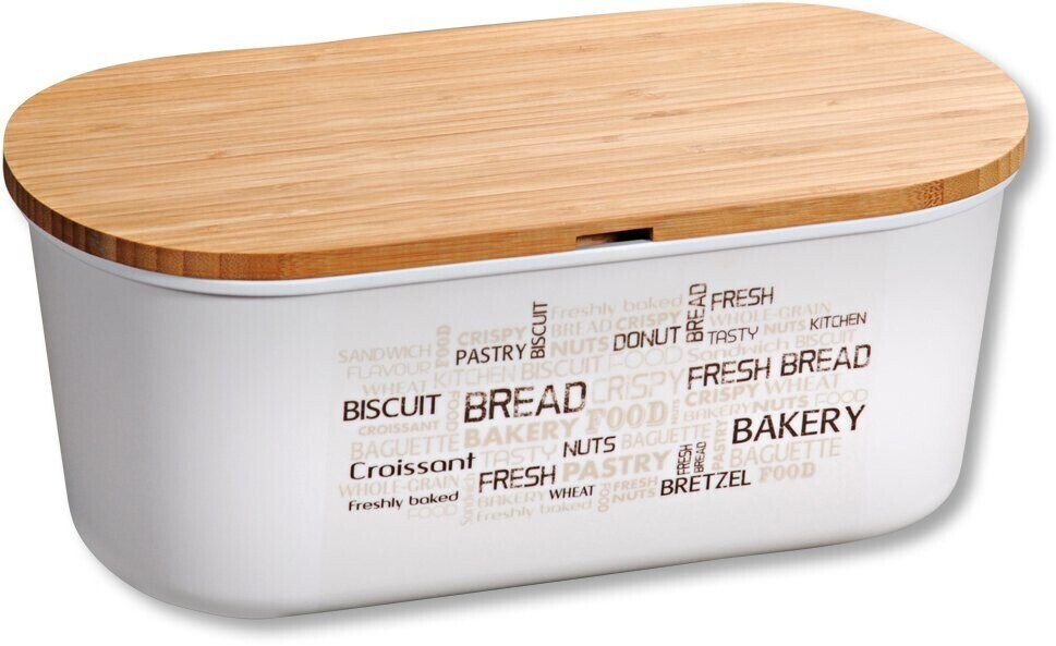 Kesper Bread box with lid as cutting board 34x14x18cm cream