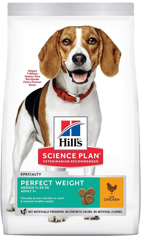 Hill's Science Plan Canine Adult Perfect Weight Medium poulet (12 kg)