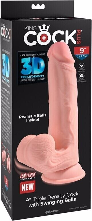 Pipedream King Cock Triple Density With Swinging Balls 9 Inch