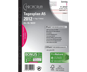 Chronoplan Kalendereinlage 2022 – Monatsplan Im Mini-Format (79x125 Mm), Weiß, Mit Universallochung
