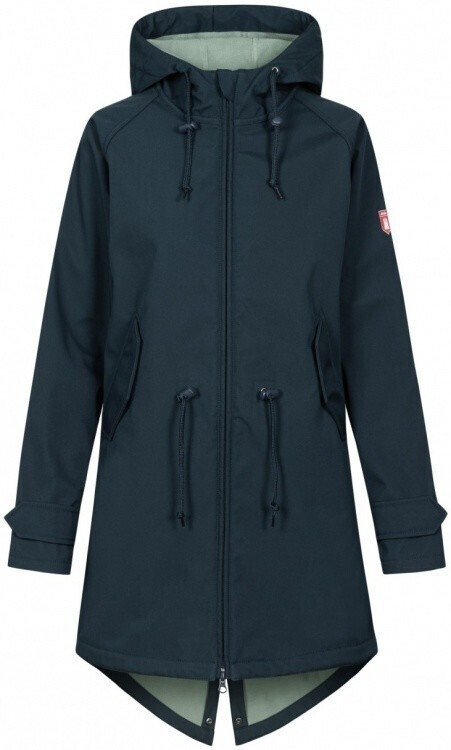 Derbe Island Friese Damen Softshell Mantel Navy Lilypad Dunkelblau