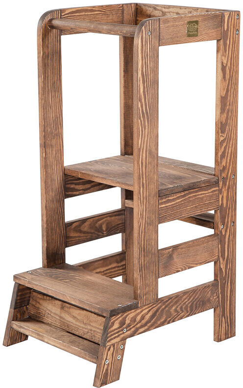 MeowBaby Wooden Kitchen Helper dark brown