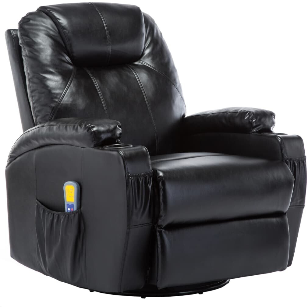 vidaXL Fauteuil de relaxation à bascule noir