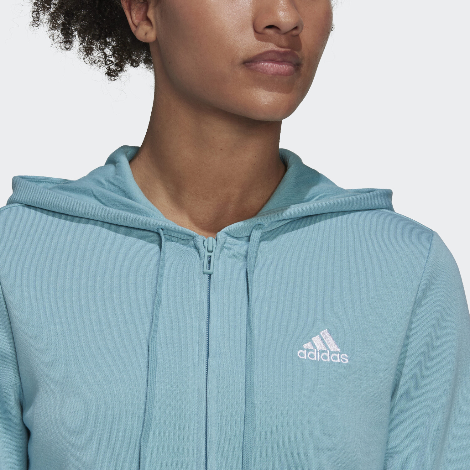 Buy Adidas Essentials Logo FullZip Hoodie Mint Ton / White (H07751