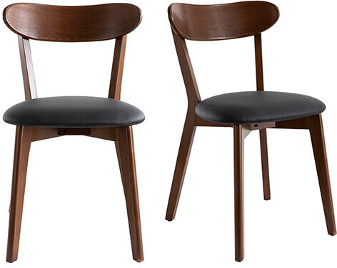 Miliboo Chaise Dove (lot de 2) bois foncé/noir