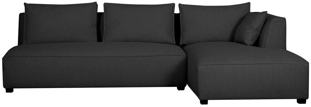 Miliboo Canapé d'angle droit modulable avec chauffeuse double Pluriel anthracite