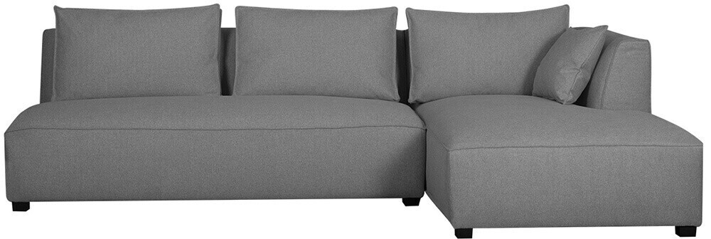 Miliboo Canapé d'angle droit modulable avec chauffeuse double Pluriel gris clair