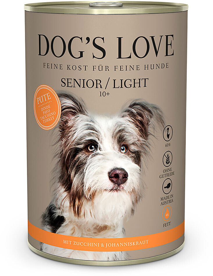 Dog's Love Senior Turkey Light with Courgettes and St. John's wort 400g