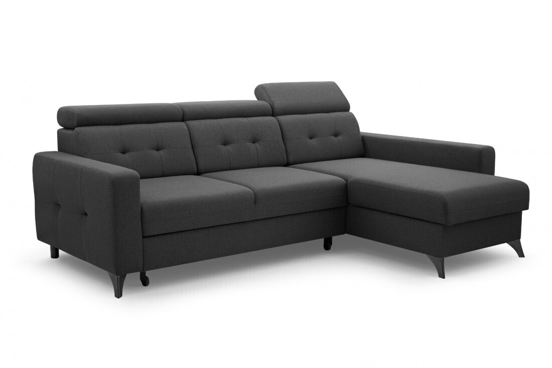Best mobilier Canapé d'angle droit Nolan gris foncé