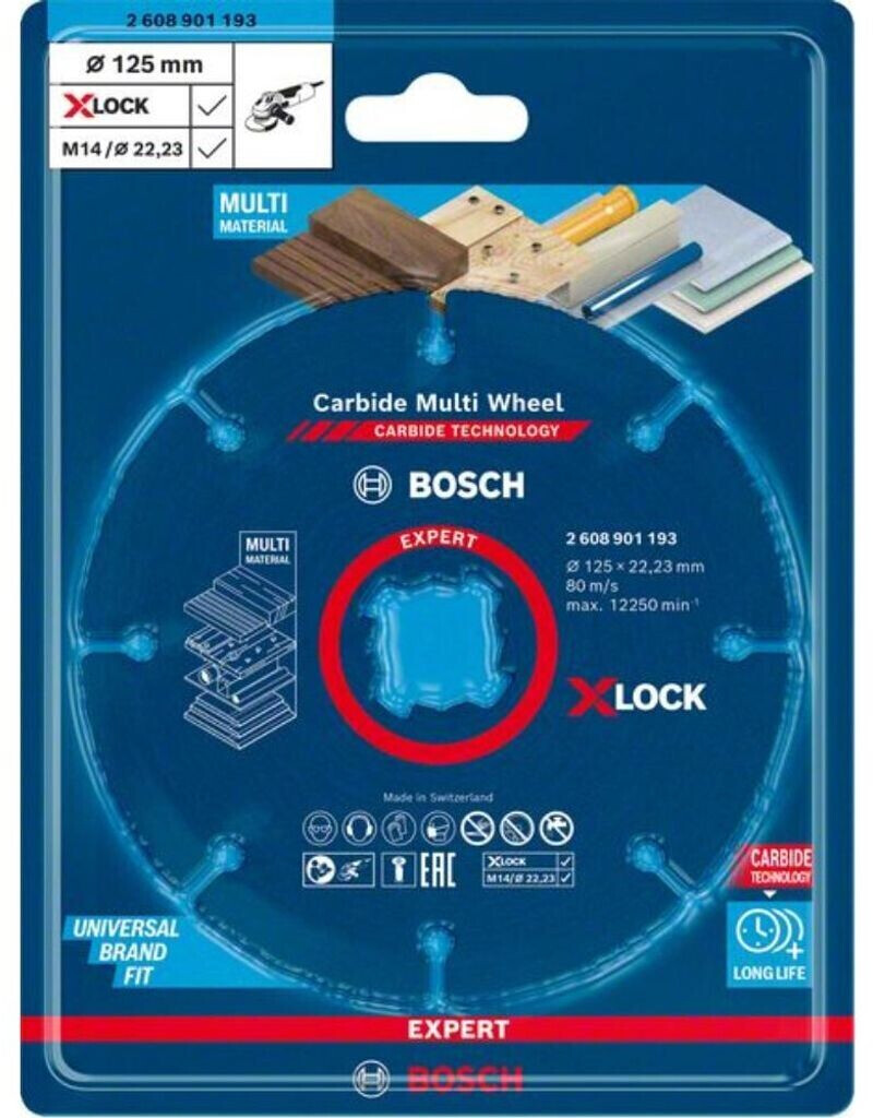Bosch - Disque x-lock 125x1,6 multiconstruction - 2608619270 - Distriartisan