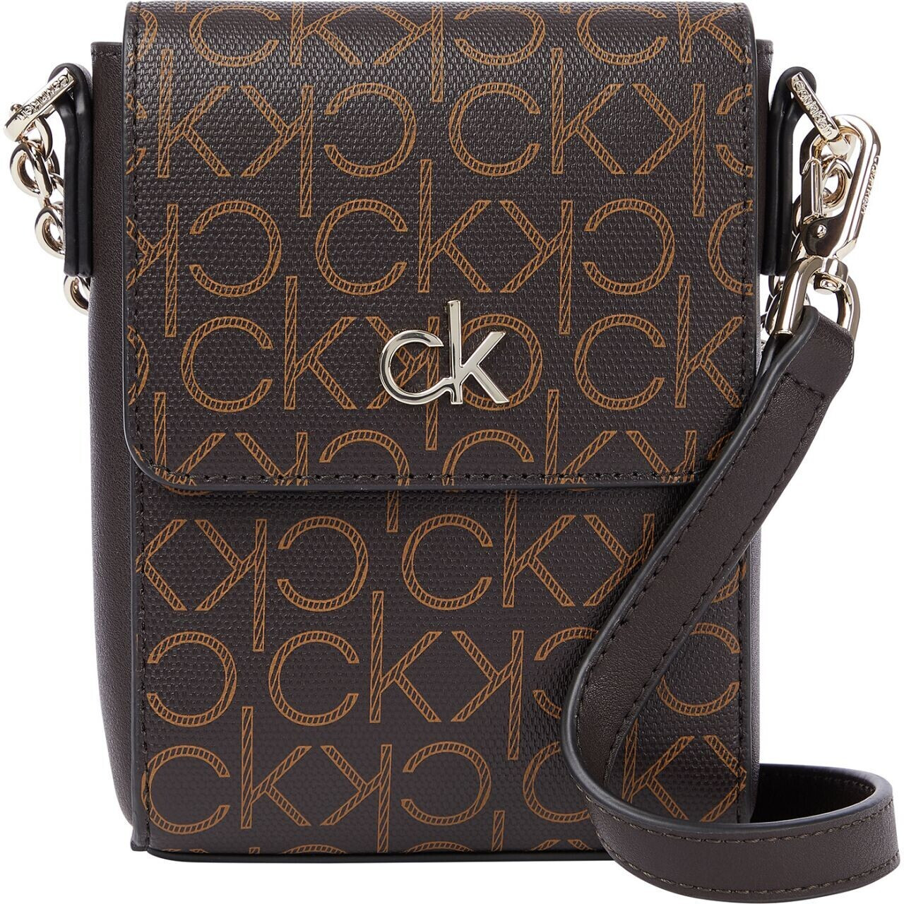 Calvin Klein Mini Bag With Flap Brown Mono (K60K608559) au meilleur