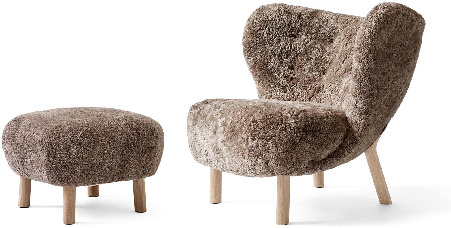 &Tradition Little Petra VB1 + Pouf ATD1 Sheepskin Sahara / Oak