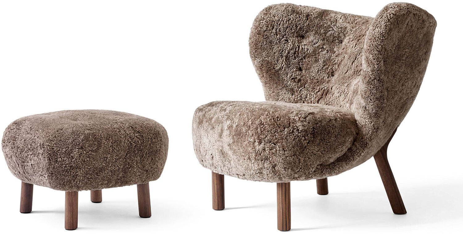 &Tradition Little Petra VB1 + Pouf ATD1 Sheepskin Sahara / Walnut