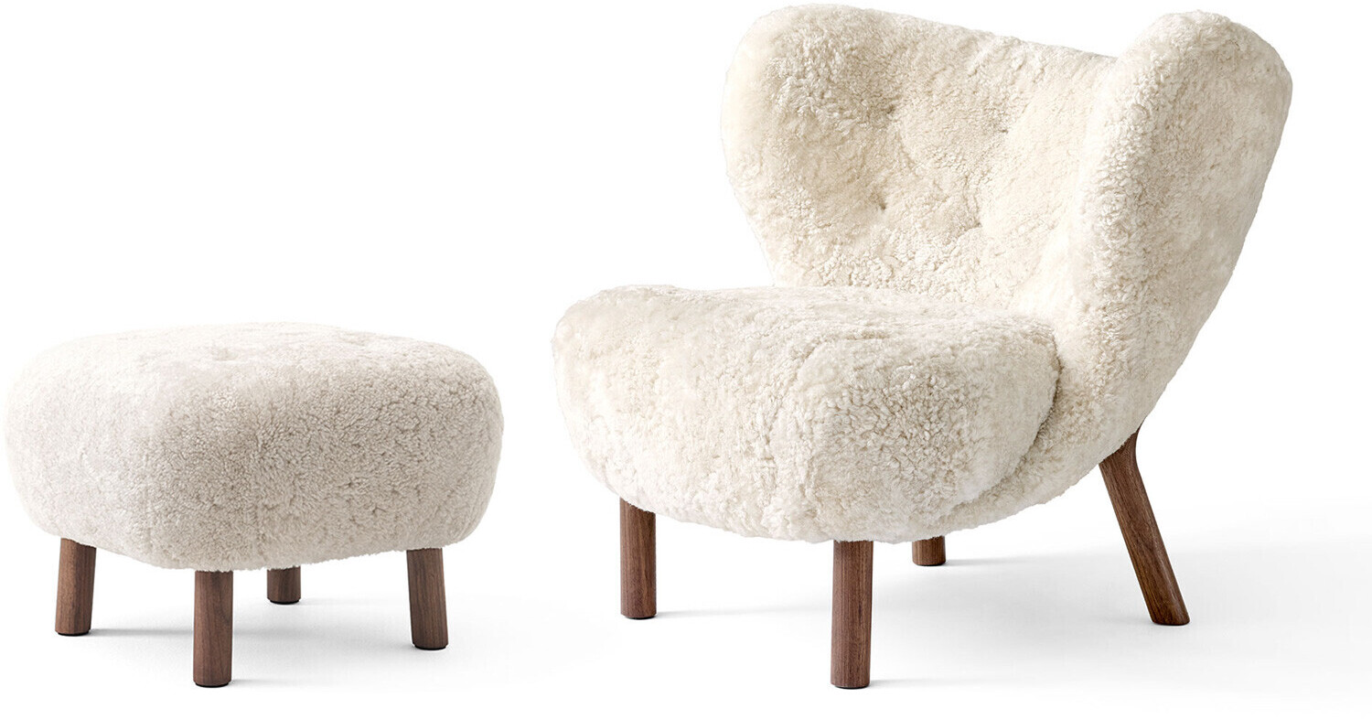 &Tradition Little Petra VB1 + Pouf ATD1 Sheepskin Moonlight / Walnut