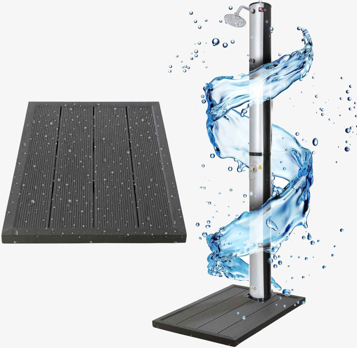 Arebos Solar shower 40l with base plate