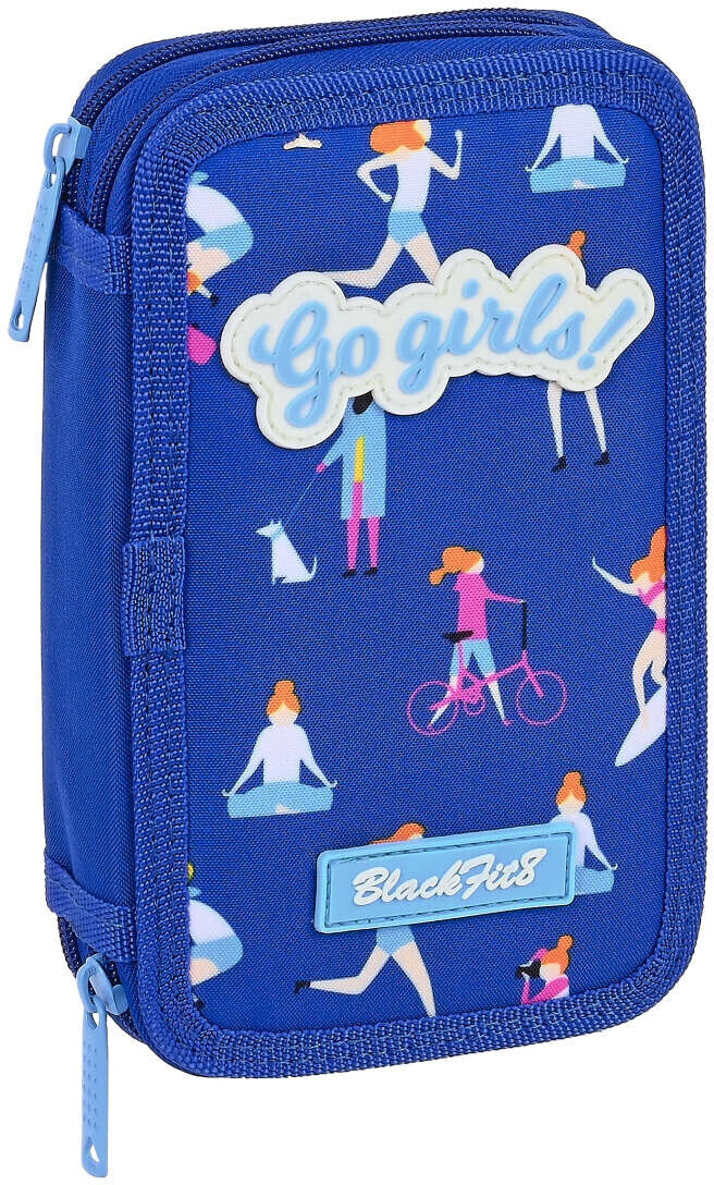 Safta Double filled decker pencil case Blackfit8 Go Girls