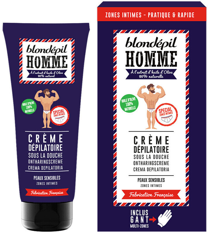 Blondépil Crème dépilatoire sous la douche zones intimes + gant (100 ml)