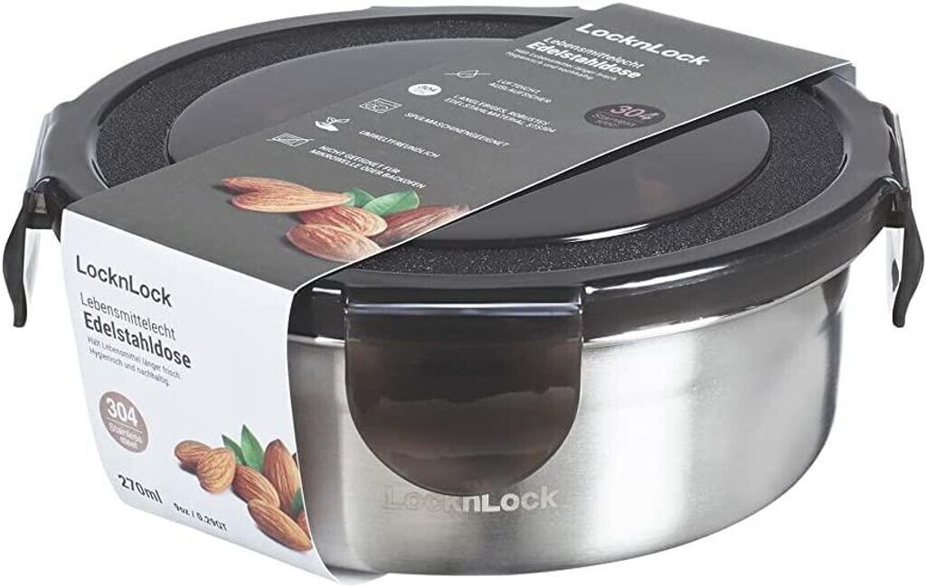 Lock&Lock Stainless Steel Food Container round 270 ml (STS932)