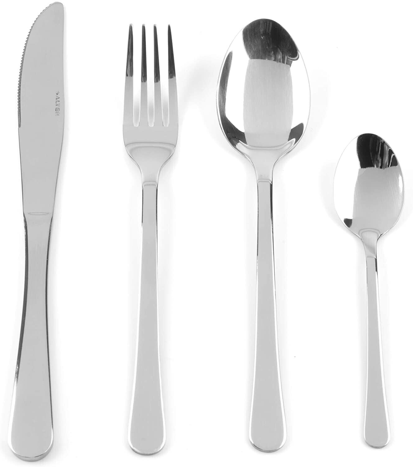 Salter BW06528 Bakewell Kitchen Dining Room Cutlery Set, 24 Piece, Stainless Steel