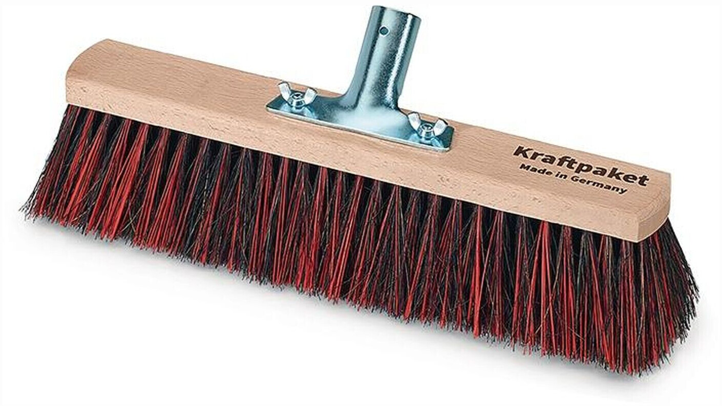 Nölle Broom Arenga / Elaston mixture L.600 mm with metal handle holder flat wood KRAFTPAKET
