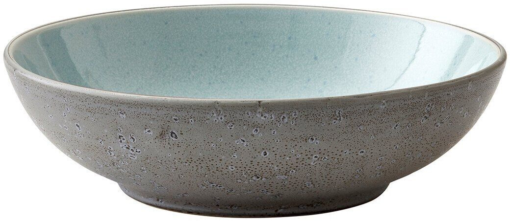 Bitz Pasta plate matt grey / shiny light blue (20 cm)