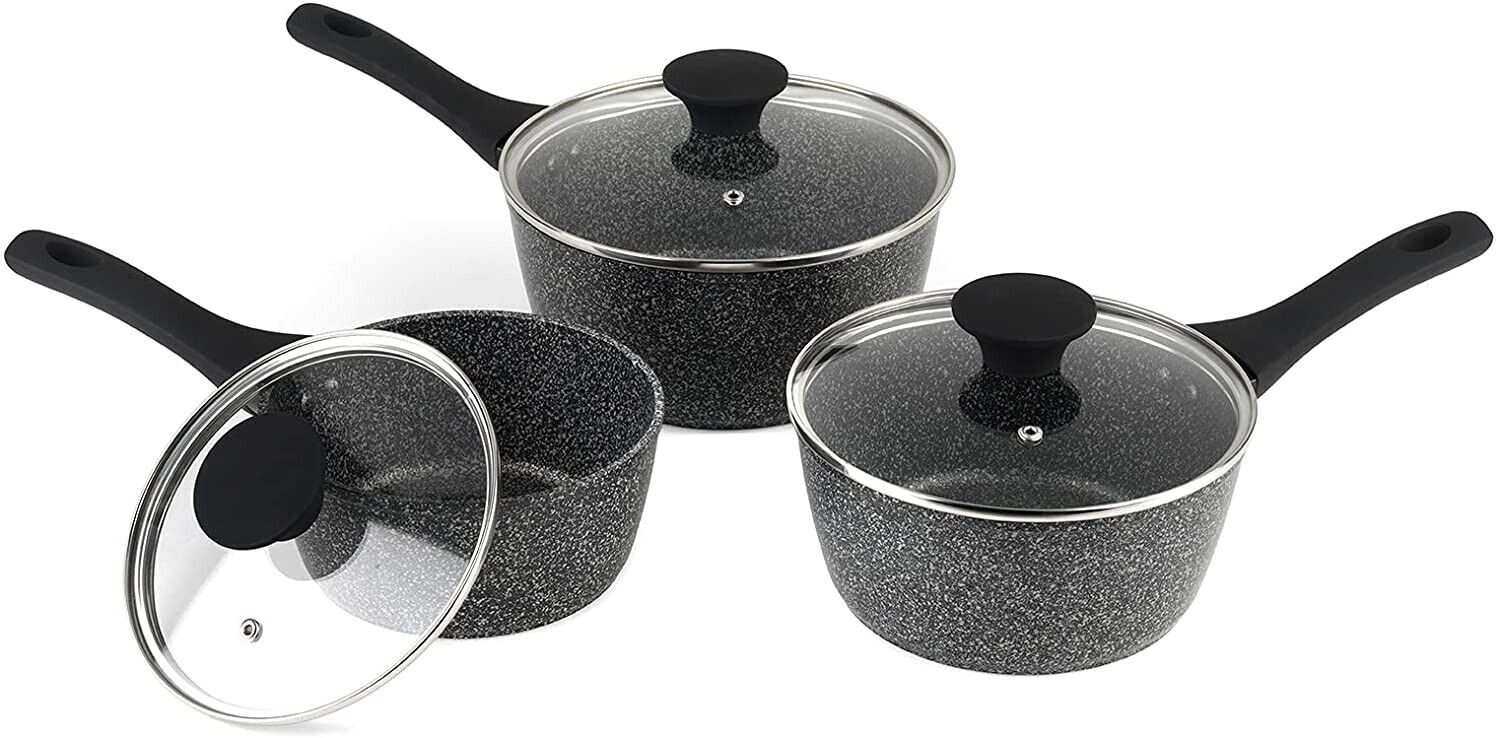 Salter Non-Stick Forged Aluminium 3 Piece Saucepan Set