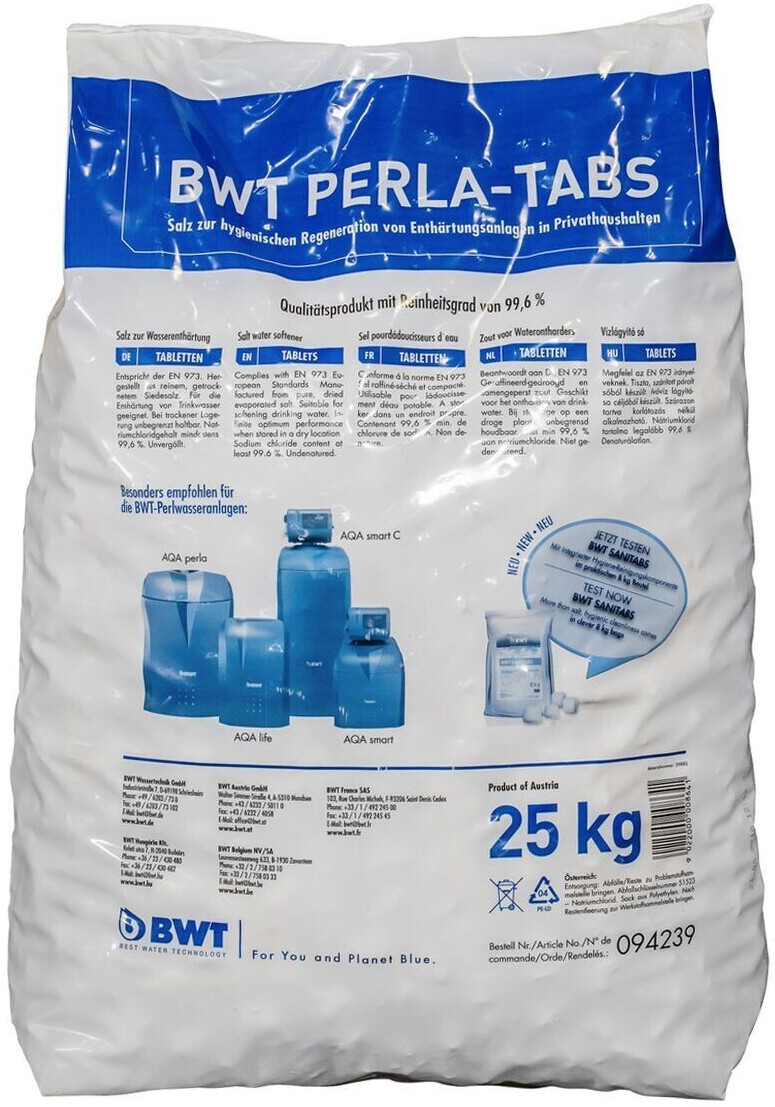 BWT Perla Tabs 25 kg ab 13,70 € (Februar 2024 Preise)