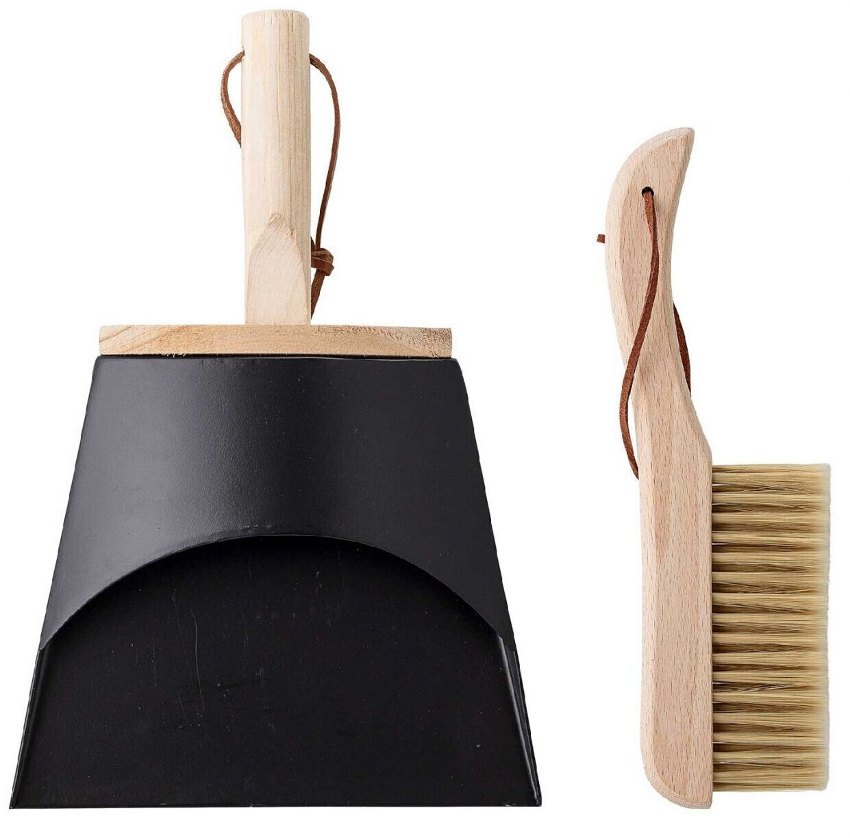 Bloomingville Dustpan with broom black / natural