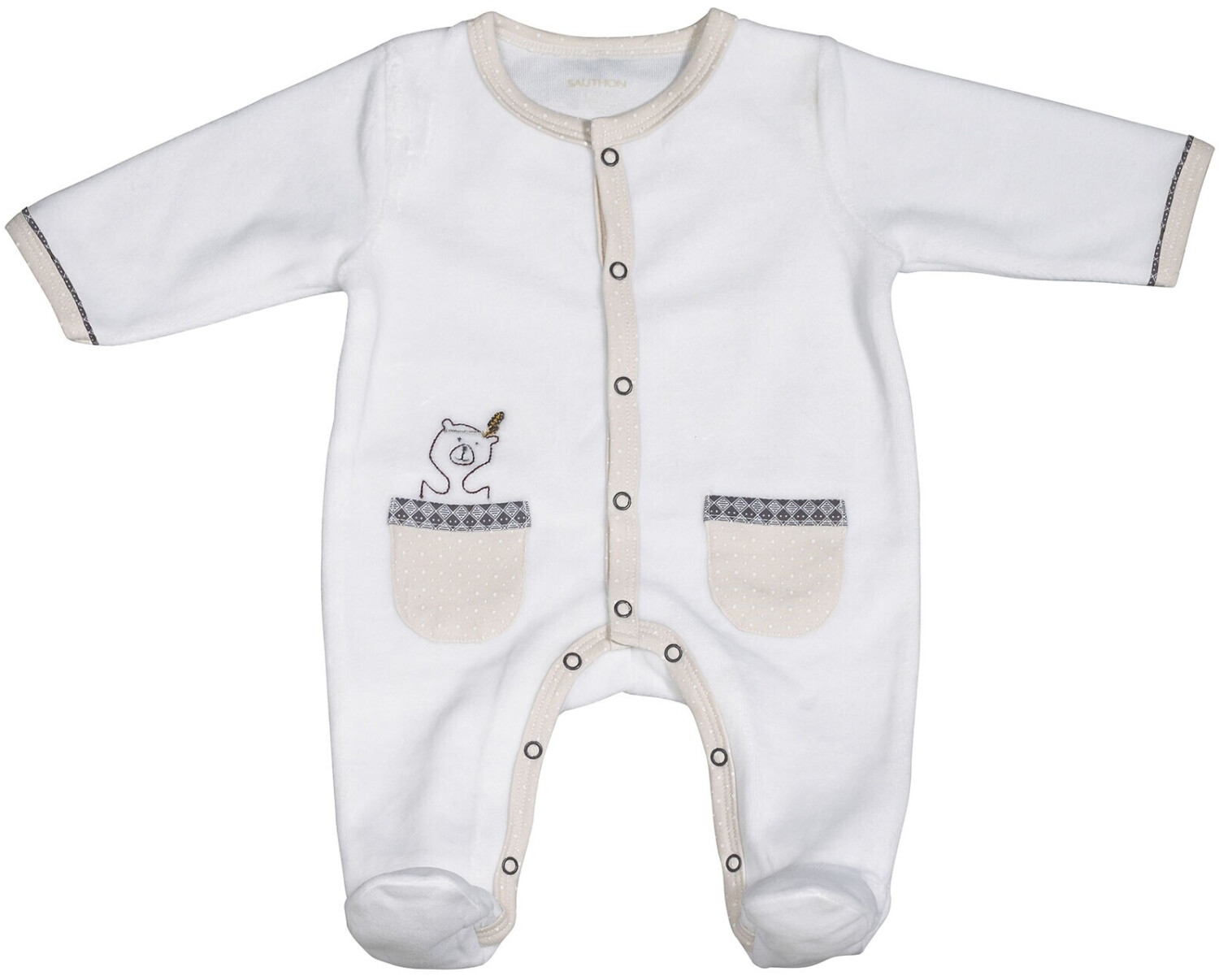 Sauthon Pyjama velours Timouki blanc